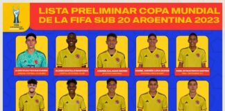 CONVOCATORIA PRELIMINAR DE LA SELECCIÓN COLOMBIA SUB 20 PARA LA COPA MUNDIAL DE LA FIFA