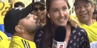 RECHAZO TOTAL ANTE EL ACOSO DE UN AFICIONADO COLOMBIANO A UNA PERIODISTA ESPAÑOLA
