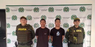 POLICÍA CAPTURÓ EN FLAGRANCIA A DOS PERSONAS POR LOS DELITOS DE HOMICIDIO Y PORTE ILEGAL DE ARMAS DE FUEGO