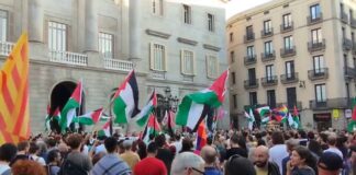 INSÓLITA MANIFESTACIÓN PRO HAMÁS EN BARCELONA
