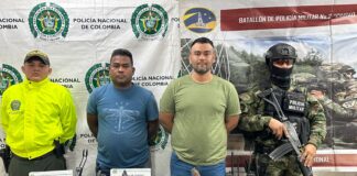DOS SUJETOS FUERON CAPTURADOS POR PORTE ILEGAL DE ARMAS DE FUEGO Y MATERIAL PRIVATIVO DE USO DE LA FUERZA PÚBLICA