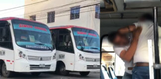 CONDUCTORES DE UNA EMPRESA DE BUS EN BARRANQUILLA SE FUERON A LOS GOLPES
