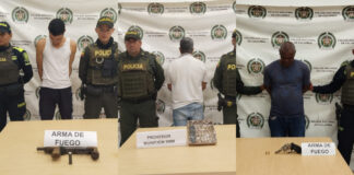 TRES HOMBRES FUERON CAPTURADOS POR PORTE ILEGAL DE ARMAS DE FUEGO EN HECHOS AISLADOS