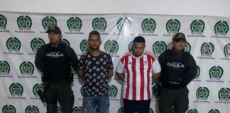 EL GAULA DE LA POLICIA CAPTURÓ A DOS PERSONAS POR EL DELITO DE PORTE DE ARMAS DE FUEGO Y ESTUPEFACIENTES
