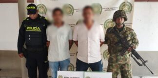 DOS HOMBRES FUERON CAPTURADOS POR PORTE ILEGAL DE ARMAS DE FUEGO EN PIJIÑOS DEL CARMEN