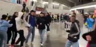AFICIONADOS COLOMBIANOS PROTAGONIZARON UNA VERGONZOSA PELEA TRAS EL PARTIDO ENTRE COLOMBIA Y RUMANIA