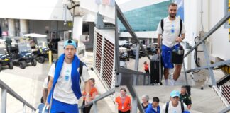 LA SELECCIÓN DE ARGENTINA HIZO ESCALA EN BARRANQUILLA RUMBO A VENEZUELA