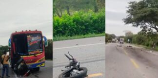 UN MOTOCICLISTA PERDIÓ LA VIDA AL CHOCAR CONTRA UN BUS DE PONEDERA