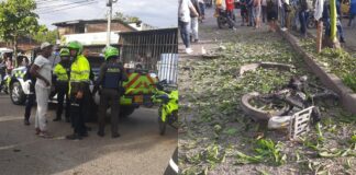 UNA MOTOCICLETA BOMBA ESTALLÓ EN JAMUNDÍ HACE SOLO UNOS MINUTOS