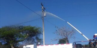 LABORES DE PODA Y LAVADO EN LA LÍNEA QUE ALIMENTA A PUERTO COLOMBIA