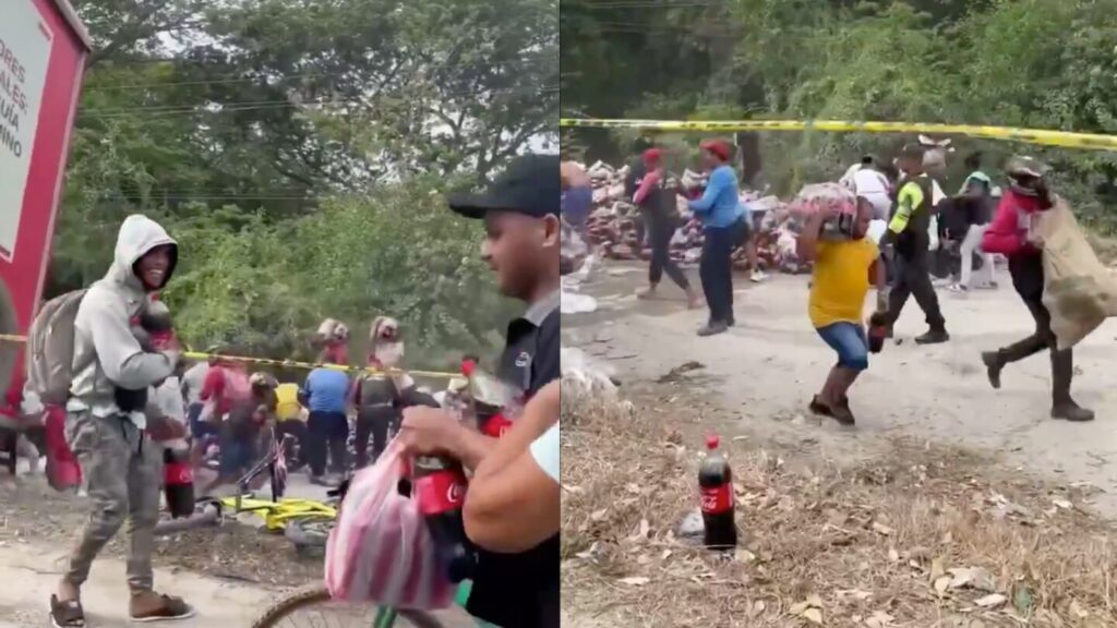 ¡Vuelve y juega! Un camión de Coca Cola se accidentó en el municipio de Ciénaga y fue saqueado