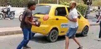 Un taxista y un limpiavidrios se fueron a los golpes en plena vía pública, en la ciudad de Santa Marta