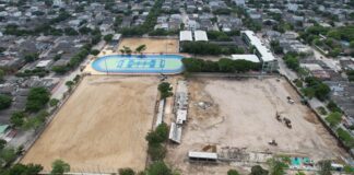 Alcalde Char destaca avance de obra en el polideportivo de La Magdalena