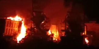 ¡Alerta en el Cesar! En la madrugada de este lunes fue incinerada maquinaria amarilla en la vía Curumaní – Pelaya