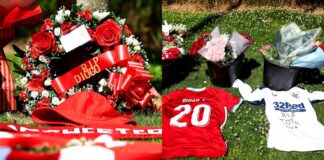 Aficionados del Liverpool FC rinden tributo a Diogo Jota en Anfield