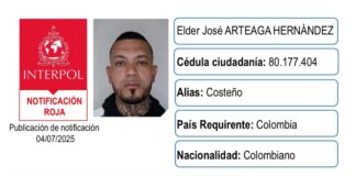 La Interpol emitió una circular roja en contra de alias ‘El Costeño’ por el intento de homicidio de Miguel Uribe Turbay