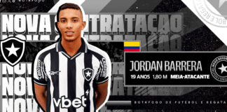Jordan Barrera es oficialmente nuevo jugador de Botafogo