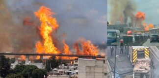 ¡Tragedia en México! Un camión que transportaba cilindros de gas se volcó y explotó en Ciudad de México