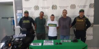 Tres sujetos fueron capturados en la avenida Circunvalar por hurto y porte ilegal de armas de fuego