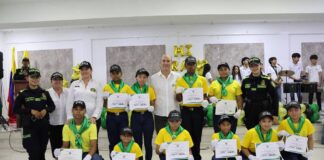 39 niños y jóvenes de Puerto Colombia se graduaron como Policías Cívicos