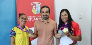 Gobernación del Atlántico entrega estímulos a deportistas destacados en Juegos Panamericanos Junior
