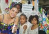 Con crayones, niños de CDI crearon el vestuario que luce la reina del Carnaval 2026, Michelle Char, para celebrar a los más pequeños