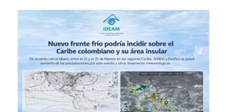 Ideam emite alerta por nuevo frente frío en el Caribe colombiano y su área insular