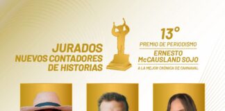 Estos son los jurados de la 13ª edición del Premio de Periodismo Ernesto McCausland Sojo a la Mejor Crónica del Carnaval