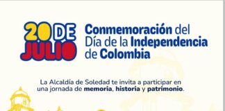 Soledad conmemora los 216 años de la Independencia de Colombia con una agenda cultural, artística y protocolaria