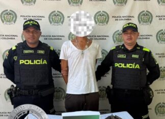 Captura en flagrancia por porte ilegal de arma de fuego en Sabanagrande.