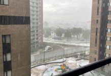 Fuerte granizada sorprendió a Bogotá y dejó calles cubiertas de hielo